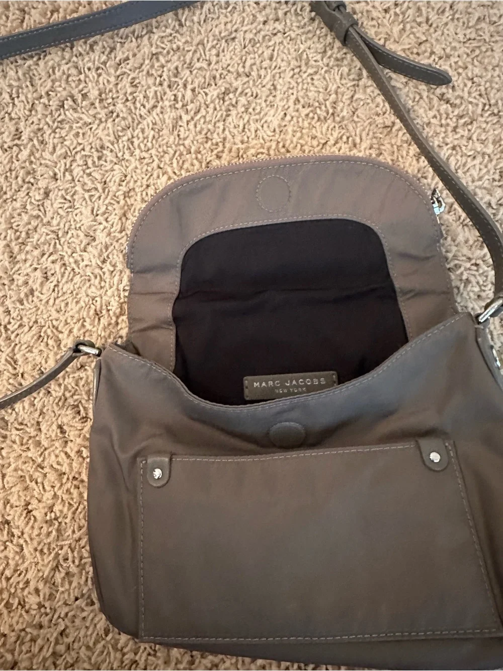Marc Jacobs Brown Nylon Round Crossbody with Front Pocket